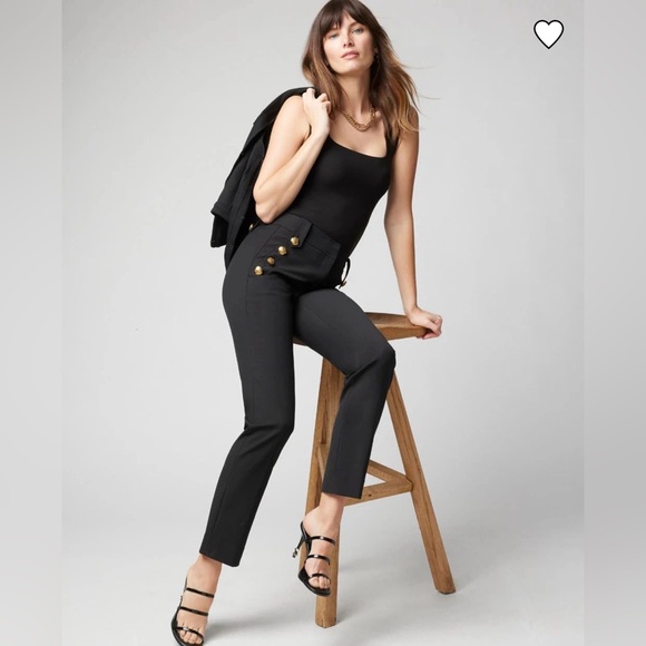 NWT WHBM Jolie Button Straight Lightweight Pants Size 14 L - Ankle  29” Black - Picture 9 of 9